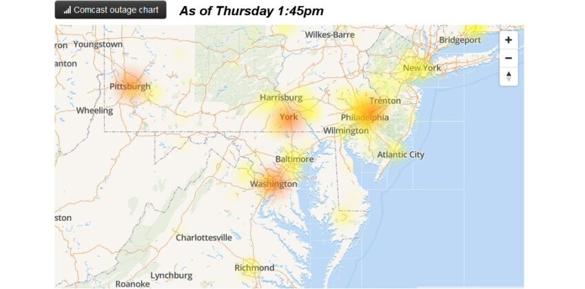 06 07 18 Comcast Outage Map 849x420 