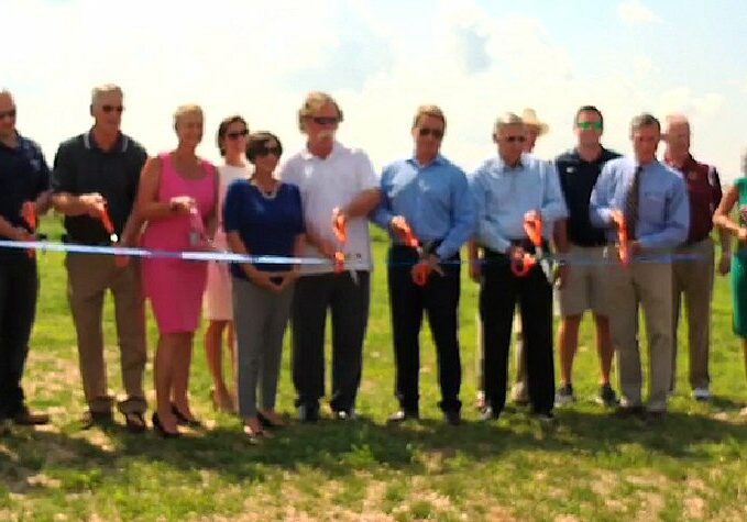 Ribbon cutting for the new South Frederica Overpass / 
Image courtesy DelDOT