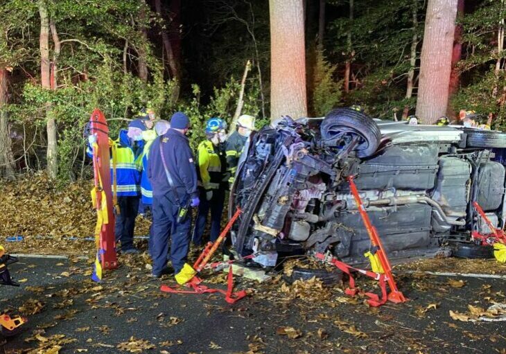 Vehicle Rollover, John J. Williams Highway (photo courtesy of Rehoboth Beach Vol. Fire Co.)