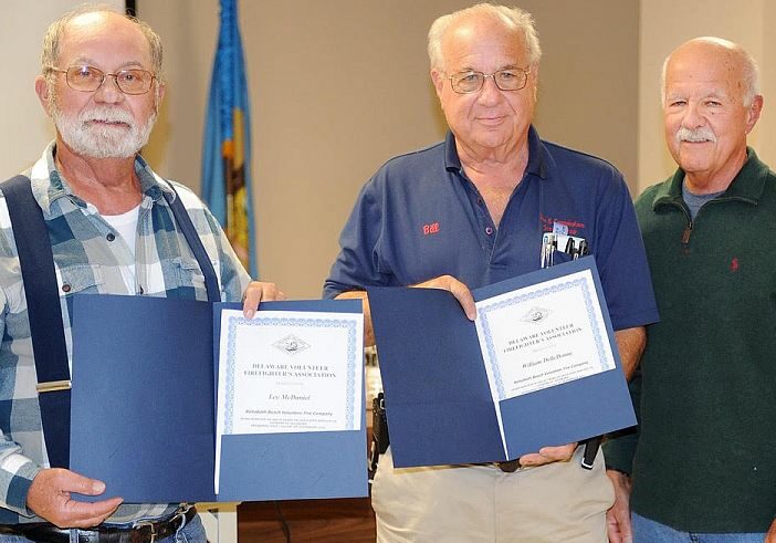 L-R:  Lee McDaniel, Fire Police Captain Bill Delle Donne, Vice President Warren Jones / Photo by Chuck Snyder