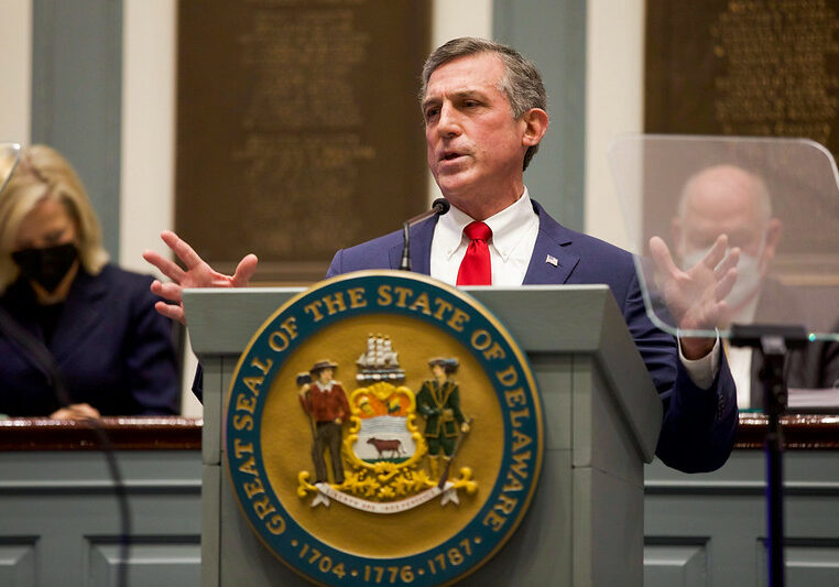 Gov. John Carney delivered his 2022 State of the State Address Thursday (photo courtesy of the office of Gov. John Carney)