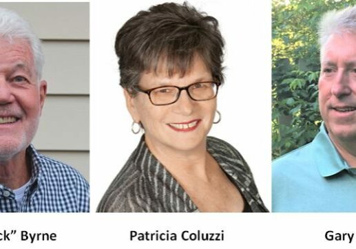 Richard Byrne, Patricia Coluzzi and Gary Glass are candidates for the upcoming 2018 municipal election. Photos courtesy the candidates.