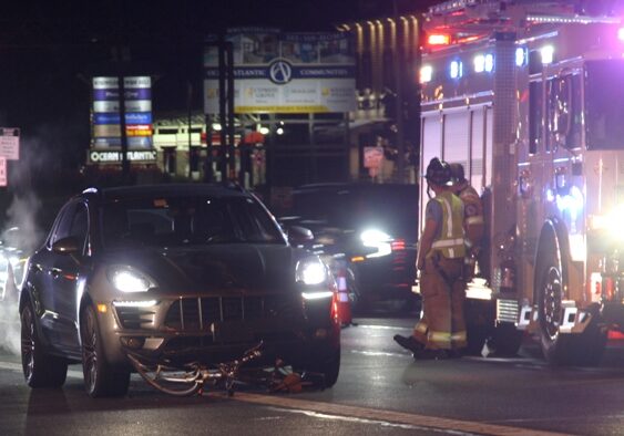 A bicyclist was critically injured Saturday night when he was struck by a Porsche SUV near Popeyes at the Rehoboth Mall. Image courtesy WGMD/Alan Henney