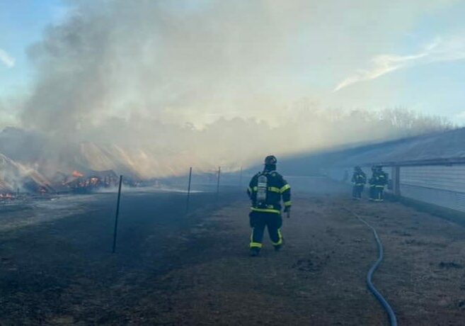 Conaway Rd Chicken House Fire (photo courtesy of Millsboro Fire Co.)