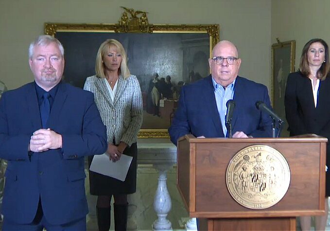 Image courtesy Gov Hogan's FB Live feed 