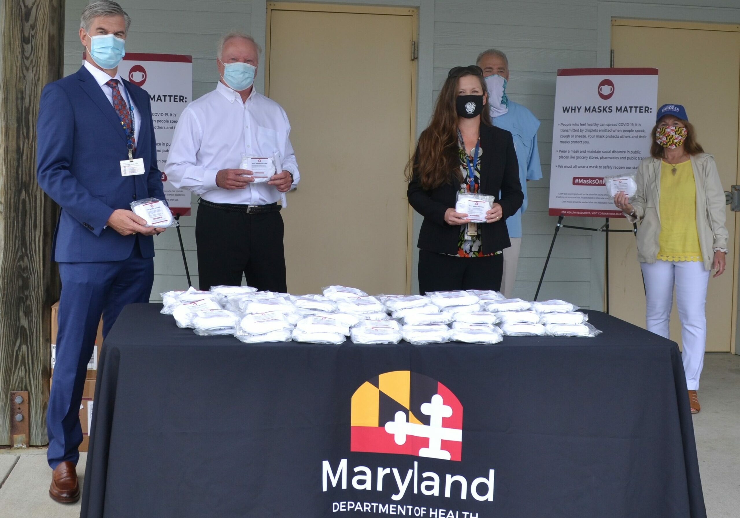 From L to R: Michael Franklin, CEO Atlantic General Hospital, Rick Meehan, Mayor of the Town of Ocean City, Rebecca Jones, Health Officer for Worcester County, Joe Mitrecic, President Worcester County Commission, Mary Beth Carozza, Maryland State Senator District 38