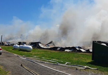 Photo courtesy of Md. Fire Marshal's Office, poultry house fire in Crisfield 4/18/21