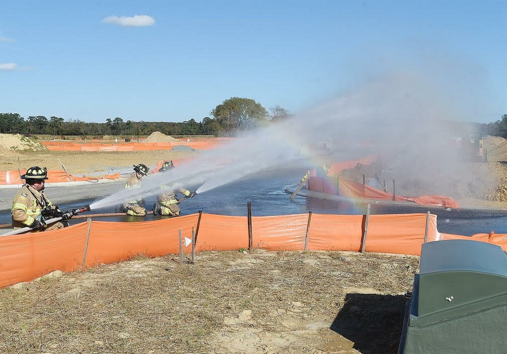 A gas leak was hosed down by Rehoboth Beach Volunteer Fire Company firefighters Thursday Nov. 5th (photo: Chuck Snyder)