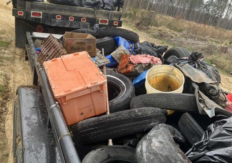 More than 2,300 pounds of trash and debris was cleaned up at Taber State Forest./DNREC photo