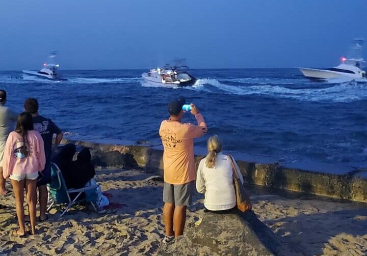 Boats head out for the first day of the White Marlin Open in Ocean City. Photo courtesy of WGMD's Mike Bradley