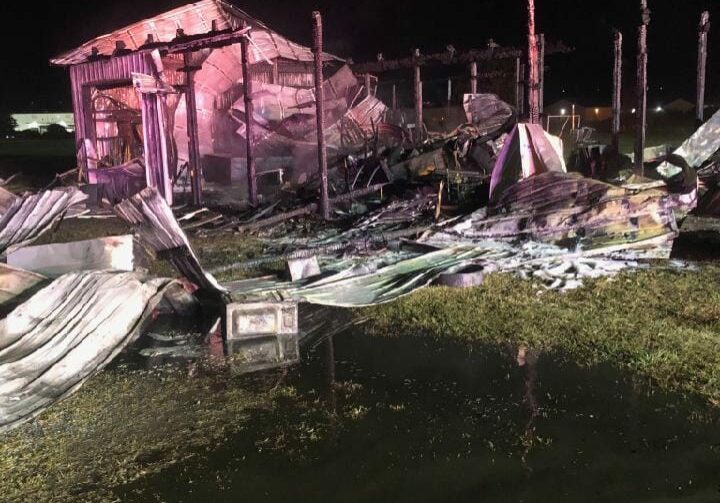 A fire early Saturday destroyed a storage building for the Western Sussex Youth Soccer Association (photo courtesy, Western Sussex Youth Soccer Association)