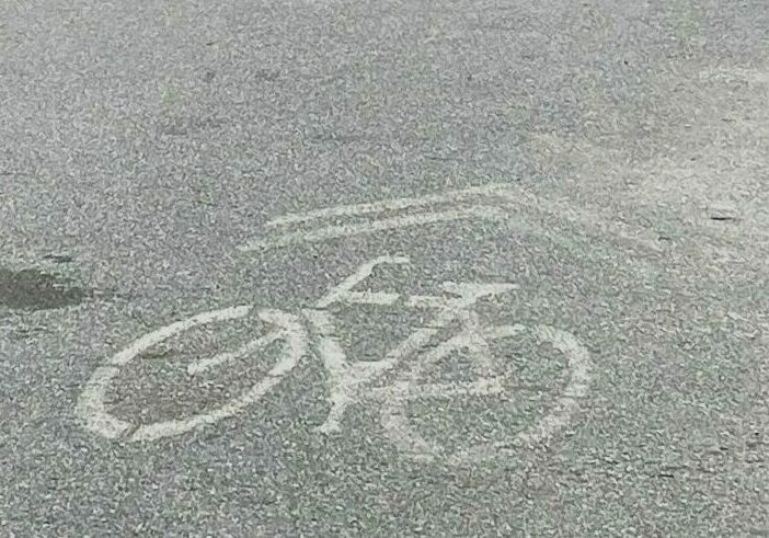 A sharrow on Canal St. - photo courtesy of City of Rehoboth Beach