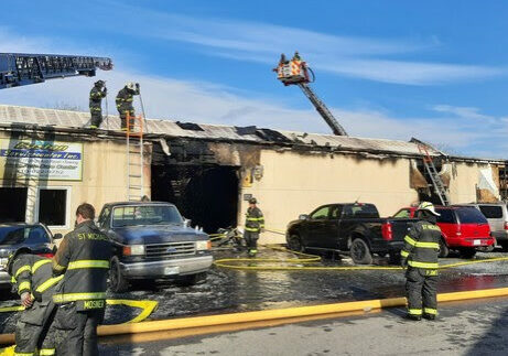 Easton auto shop fire, photo courtesy Md. Fire Marshal