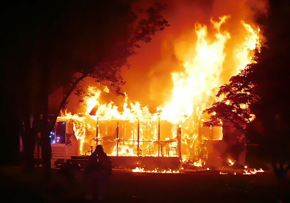 Fire, Fir Ave. Ext., July 11th - photo courtesy of Chuck Snyder, Rehoboth Beach Volunteer Fire Co.