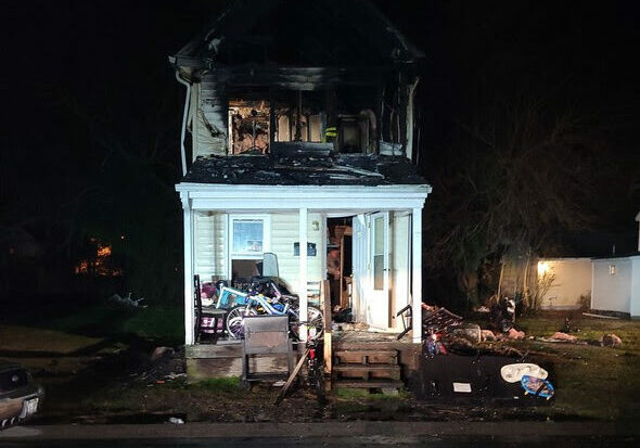 House fire in Cambridge Dec. 27th - photo courtesy of Md. State Fire Marshal's Office